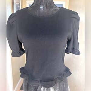 Maeve by Anthropologie short sleeve black top with tie back NWT Size S. 🖤